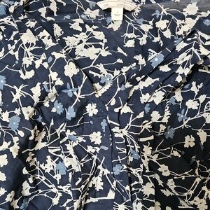 GAP Navy and White Floral Midi Dress